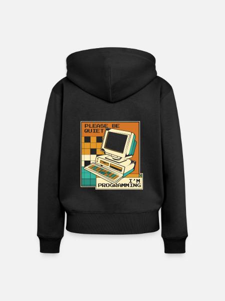 Please Be Quiet Softwareingenieur Developer - Frauen Premium Bio Zip Hoodie - Schwarz