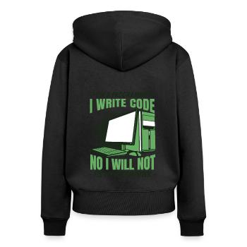 No I Will Not Fix Your Computer Developer - Frauen Premium Bio Zip Hoodie - Schwarz - Hinten - Julia (174cm)