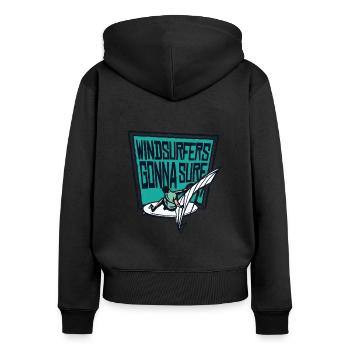 Windsurfers Gonna Surf Wellenreiter Surfer - Frauen Premium Bio Zip Hoodie - Schwarz - Hinten - Julia (174cm)