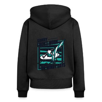 I Don't Work On Windy Days Wassersport Surfer - Frauen Premium Bio Zip Hoodie - Schwarz - Hinten - Julia (174cm)
