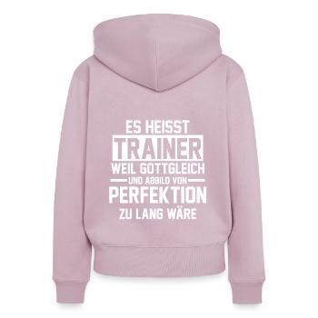 Sportmannschaft Trainer - Frauen Premium Bio Zip Hoodie - Altrosa - Hinten - Julia (174cm)