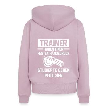 Sportmannschaft Trainer - Frauen Premium Bio Zip Hoodie - Altrosa - Hinten - Julia (174cm)