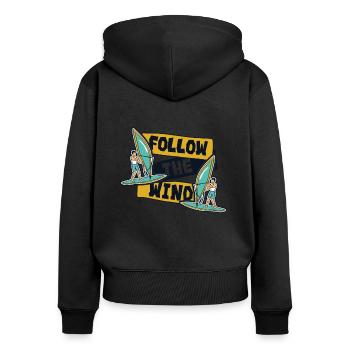 Follow The Wind Water Sports Surfers Surfers - Women's Premium Organic Zip Hoodie - black - Back - Julia (174cm)