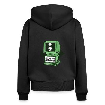 Hide And Seek Champion Software Engineer Coder - Women's Premium Organic Zip Hoodie - black - Back - Julia (174cm)