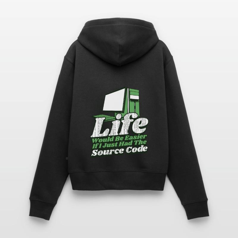 La vie serait plus facile Développeur Coder Programmeur Sweat à capuche zippé Premium bio Femme