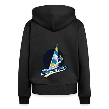 Windsurfers, surfeurs, surfeurs, sports nautiques - Sweat à capuche zippé Premium bio Femme - noir - Dos - Julia (174cm)
