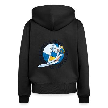 Windsurfing Is A Feeling Wellenreiter Surfer - Frauen Premium Bio Zip Hoodie - Schwarz - Hinten - Julia (174cm)