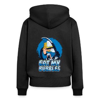 Mangez mes bulles Sports nautiques Surfeurs Surfeurs - Sweat à capuche zippé Premium bio Femme - noir - Dos - Julia (174cm)