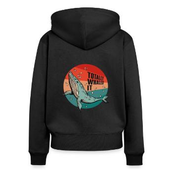 Totally Whaled It Blue Beluga Cachalot Whale - Women's Premium Organic Zip Hoodie - black - Back - Julia (174cm)