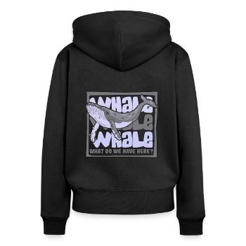 Qu’avons-nous ici Béluga Cachalot bleu - Sweat à capuche zippé Premium bio Femme - noir - Dos - Julia (174cm)