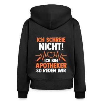 Apotheke Pharmazie Mediziner Apotheker - Frauen Premium Bio Zip Hoodie - Schwarz - Hinten - Julia (174cm)