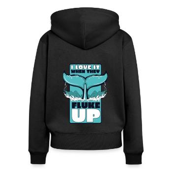 I Love It When They Fluke Up Cachalot Cetacea - Women's Premium Organic Zip Hoodie - black - Back - Julia (174cm)