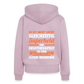 Ergotherapie Ergotherapeut - Frauen Premium Bio Zip Hoodie - Altrosa - Hinten - Julia (174cm)