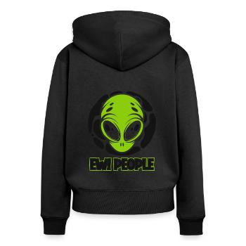 Ew People Ufo Conspiracy Außerirdischer Alien - Women's Premium Organic Zip Hoodie - black - Back - Julia (174cm)