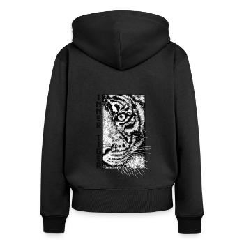 Inner Tiger Königstiger Wildkatze Sibirischer - Frauen Premium Bio Zip Hoodie - Schwarz - Hinten - Julia (174cm)