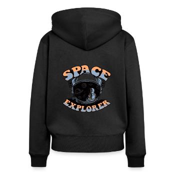 Space Explorer Kosmonaut Raumschiff Taikonaut - Frauen Premium Bio Zip Hoodie - Schwarz - Hinten - Julia (174cm)