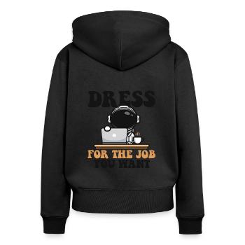 Habillez-vous pour le travail que vous voulez Cosmonaute Taikonaut - Sweat à capuche zippé Premium bio Femme - noir - Dos - Julia (174cm)