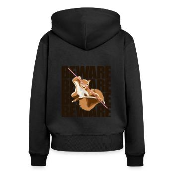Beware Grey Squirrel Squirrel Fox Squirrel - Women's Premium Organic Zip Hoodie - black - Back - Julia (174cm)