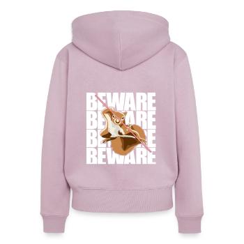 Beware Grauhörnchen Squirrel Fuchshörnchen - Frauen Premium Bio Zip Hoodie - Altrosa - Hinten - Julia (174cm)
