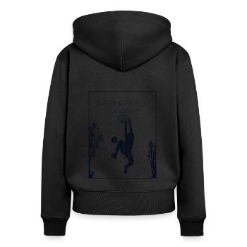 Basketball Chinese Hanzi Basketball Player - Women's Premium Organic Zip Hoodie - black - Back - Julia (174cm)