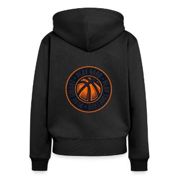 Jouez dur ensemble Smart Basketballer Basketball - Sweat à capuche zippé Premium bio Femme - noir - Dos - Julia (174cm)