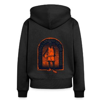 Basketball Legend In The Making Basketballkorb - Frauen Premium Bio Zip Hoodie - Schwarz - Hinten - Julia (174cm)