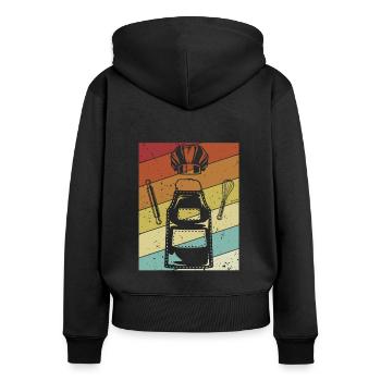 Retro Hobbybäcker Bäckerei Konditor Bäckermeister - Frauen Premium Bio Zip Hoodie - Schwarz - Hinten - Julia (174cm)