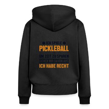 Pickleball is always right pickleball pro - Women's Premium Organic Zip Hoodie - black - Back - Julia (174cm)
