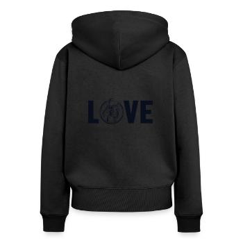 Astronaut Love Taikonaut Cosmonaut Spaceship - Women's Premium Organic Zip Hoodie - black - Back - Julia (174cm)