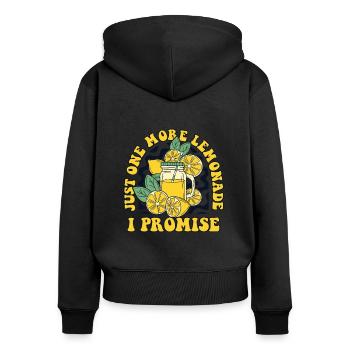 Juste une limonade de plus je promets Limonade - Sweat à capuche zippé Premium bio Femme - noir - Dos - Julia (174cm)