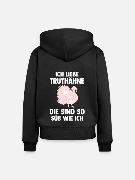 Truthuhn Truthahn - Frauen Premium Bio Zip Hoodie - Schwarz