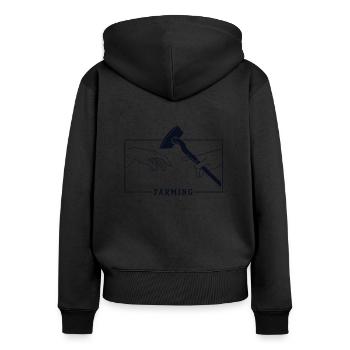 Michelangelo Creation of Adam Farming Bauer - Women's Premium Organic Zip Hoodie - black - Back - Julia (174cm)