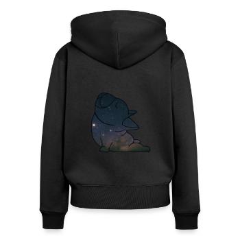 mâle ami à quatre pattes Wauwau propriétaire de chien chien yoga - Sweat à capuche zippé Premium bio Femme - noir - Dos - Julia (174cm)