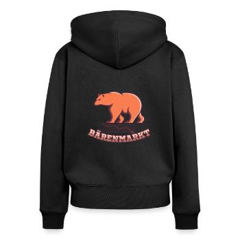 Bear Market Trader Stock Market Stock Market - Women's Premium Organic Zip Hoodie - black - Back - Julia (174cm)