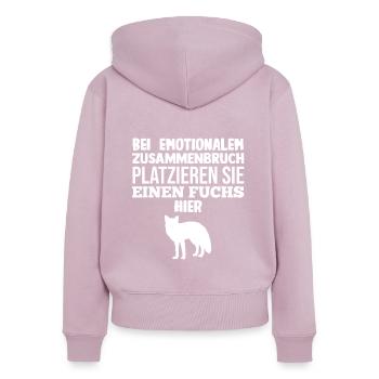 Fuchs - Frauen Premium Bio Zip Hoodie - Altrosa - Hinten - Julia (174cm)