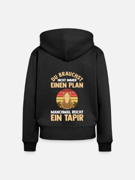 Tapir - Frauen Premium Bio Zip Hoodie - Schwarz