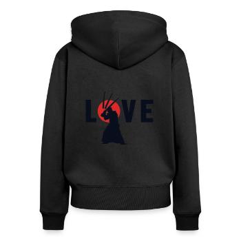 Love Kata Kenjutsu Katana Samurai Kendo - Frauen Premium Bio Zip Hoodie - Schwarz - Hinten - Julia (174cm)