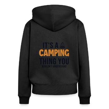 It's a Camping Thing Tents Glamping Campsite - Women's Premium Organic Zip Hoodie - black - Back - Julia (174cm)