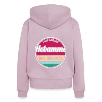 Geburtshelferin Hebamme - Frauen Premium Bio Zip Hoodie - Altrosa - Hinten - Julia (174cm)