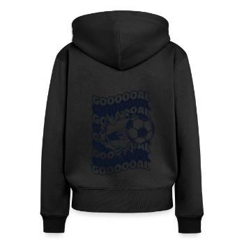 Goal Fußball Goal Keeper Futbol Trainer Soccer - Frauen Premium Bio Zip Hoodie - Schwarz - Hinten - Julia (174cm)