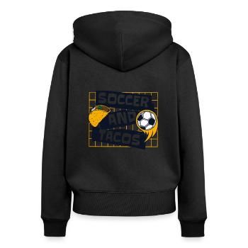 Soccer And Tacos Futbol Fußball Goal Keeper - Frauen Premium Bio Zip Hoodie - Schwarz - Hinten - Julia (174cm)