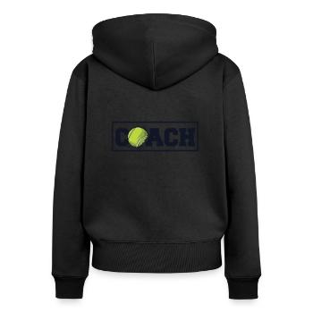Coach Lover Player Professional Trainer Tennis - Frauen Premium Bio Zip Hoodie - Schwarz - Hinten - Julia (174cm)