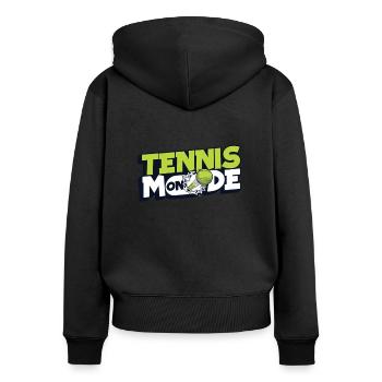 Tennis Mode On Tennis Coach Tennis Player Tennis - Women's Premium Organic Zip Hoodie - black - Back - Julia (174cm)