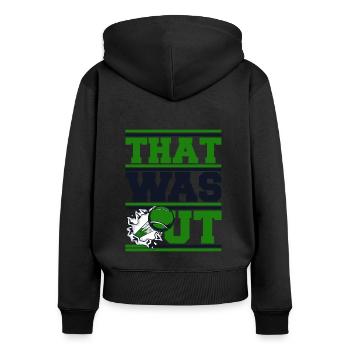That Was Out Tennistrainer Tennisspieler - Frauen Premium Bio Zip Hoodie - Schwarz - Hinten - Julia (174cm)