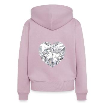 Diamant Herz Edelstein Schmuck - Frauen Premium Bio Zip Hoodie - Altrosa - Hinten - Julia (174cm)