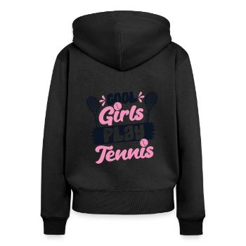 Cool Girls Play Tennis Tennis Player - Women's Premium Organic Zip Hoodie - black - Back - Julia (174cm)