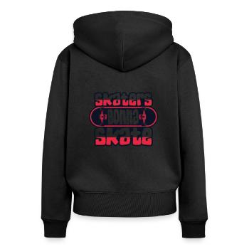 Skaters going to Skate Skatepark Skatergirl Skater - Women's Premium Organic Zip Hoodie - black - Back - Julia (174cm)