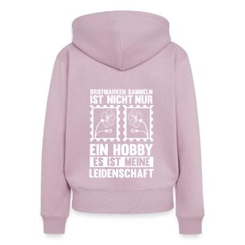 Philatelie Briefmarkensammlung Briefmarkensammler - Frauen Premium Bio Zip Hoodie - Altrosa - Hinten - Julia (174cm)