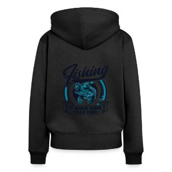 La pêche, c’est bien plus que du poisson Fliegenfischer - Sweat à capuche zippé Premium bio Femme - noir - Dos - Julia (174cm)