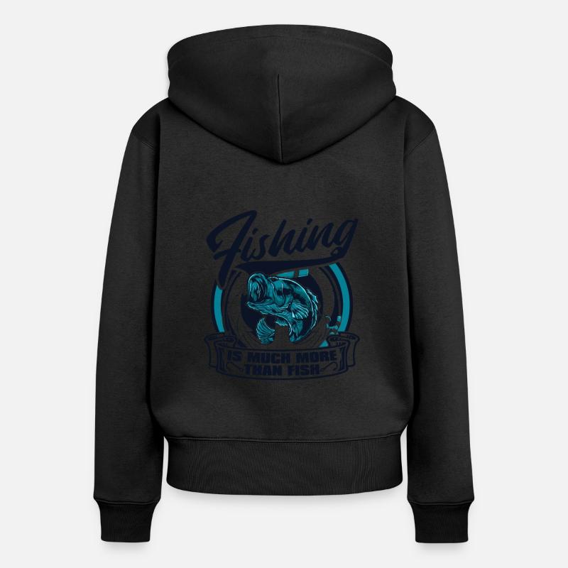 La pêche, c’est bien plus que du poisson Fliegenfischer - Sweat à capuche zippé Premium bio Femme - noir